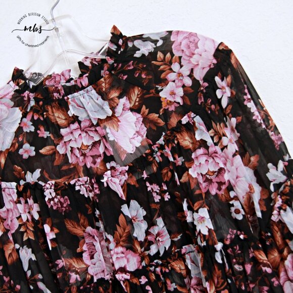 NWT O.P.T. by Anthropologie Floral Ruffle Tiered Blouse Cami Multicolors Women S - Picture 6 of 10